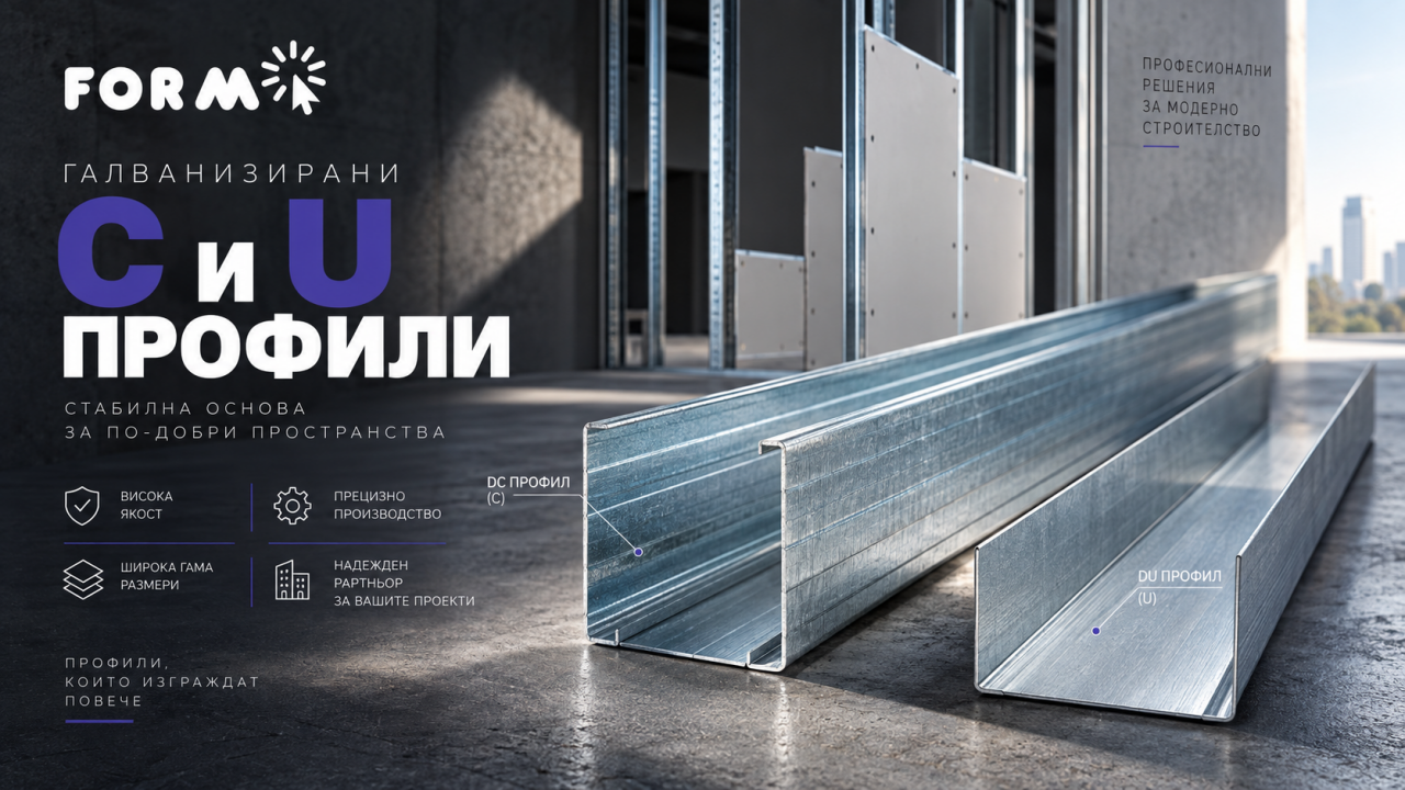C и U профили за гипсокартон: размери, дебелини, приложение и избор