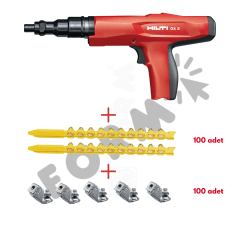 DX 2 Barutlu Çivi Çakma Tabancası + DX Kapsül + Tavan Askısı Set (100'lü)